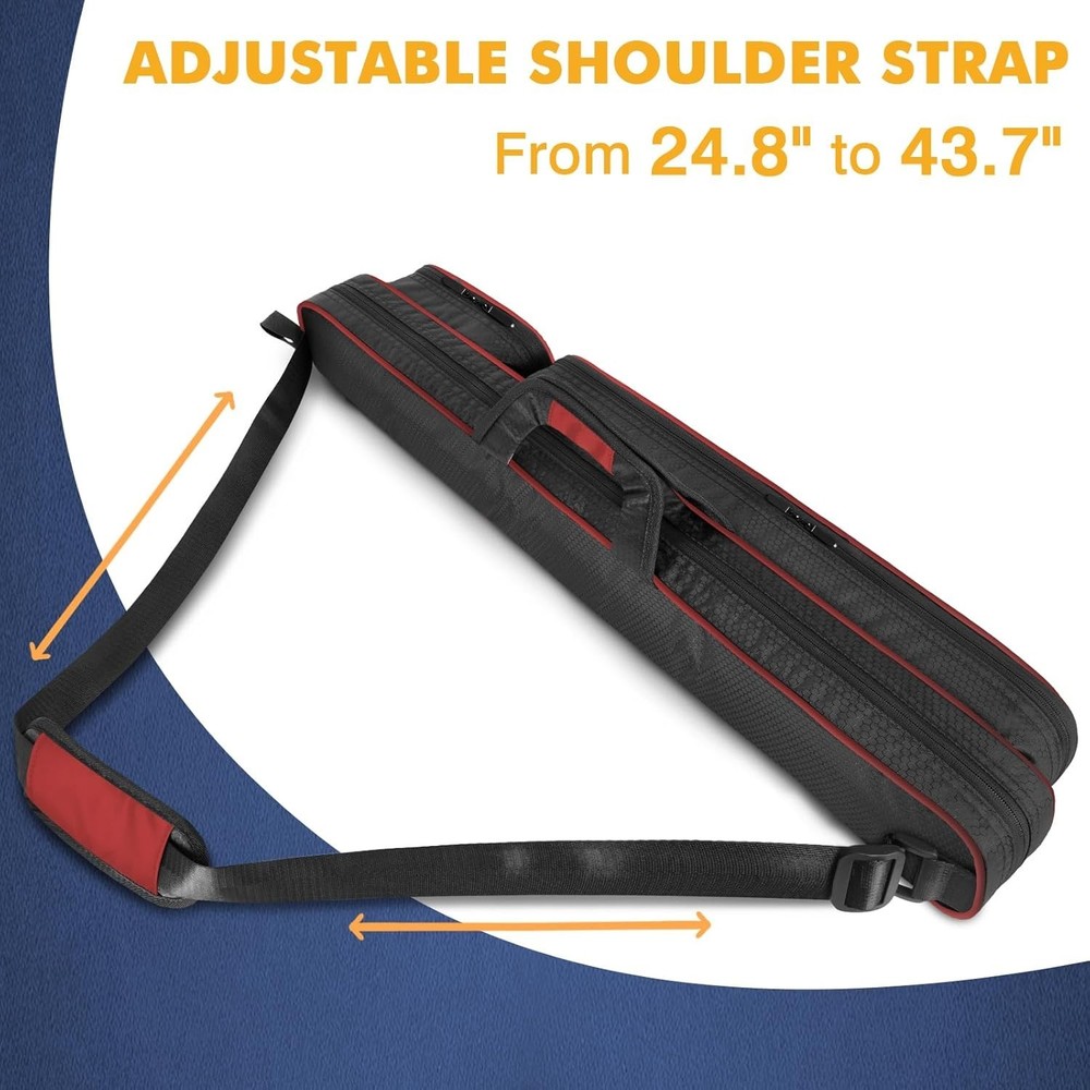 Functional Pool Cue Carry Bag with Protective Padding and Multiple Compartments