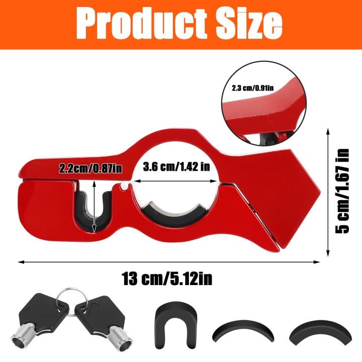 Universal Motorcycle Handlebar Lock Anti-Theft Adjustable Security for Scooter