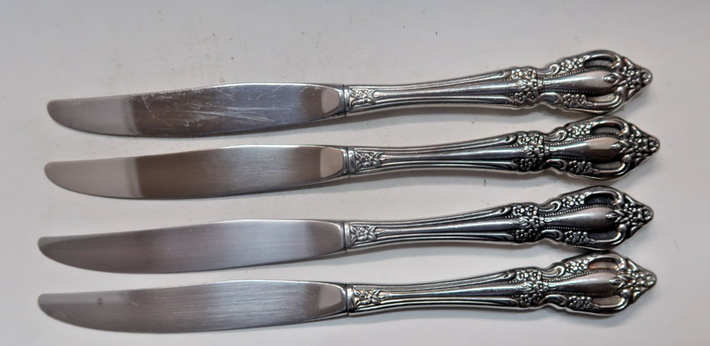 Oneida Deluxe Stainless Raphael 4 Dinner Knives 9"