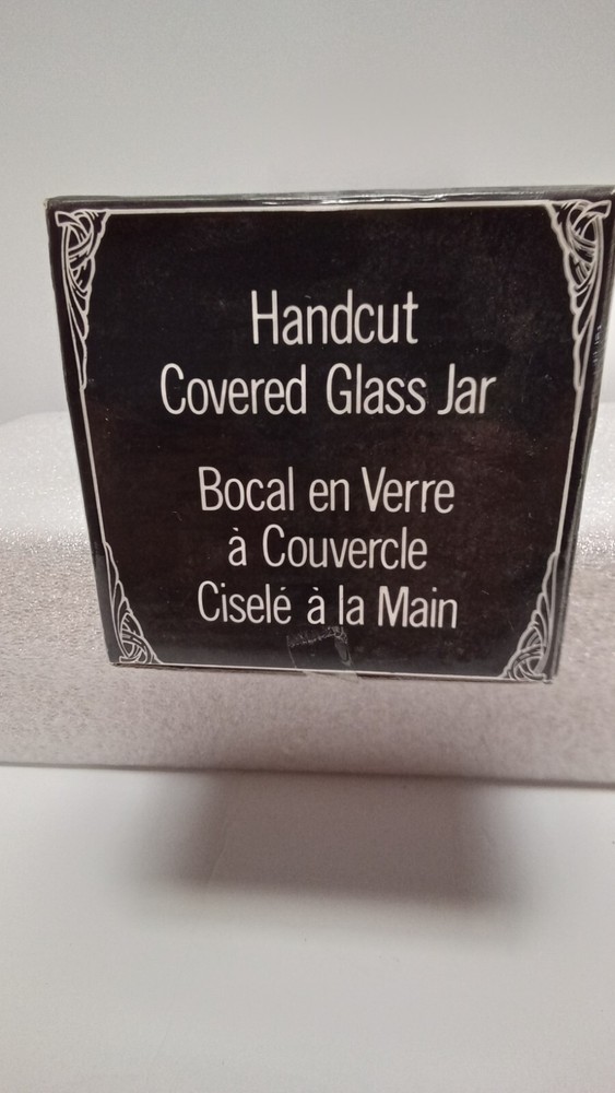HANDCUT COVERED GLASS JAR