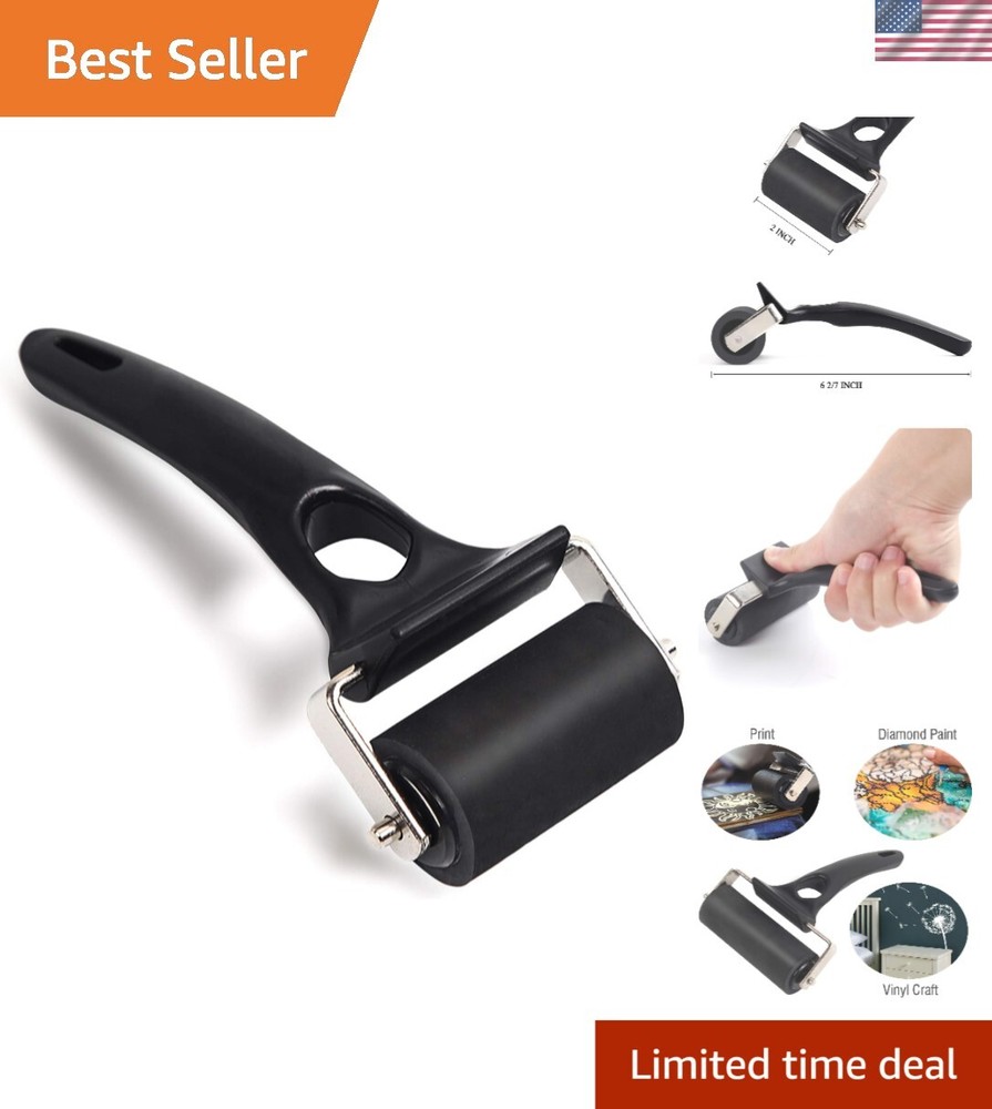 Professional Rubber Roller Brayer - Solid Handle, Easy Cleaning, Premium Quality