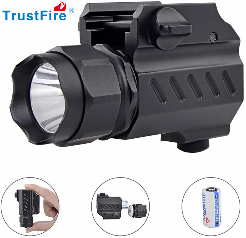 Rail Mounted Compact Tactical Gun Light Weapon Torch LED Flashlight NB For Glock