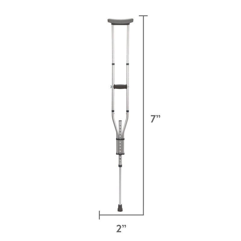 Adjustable Crutches Lightweight Mobility Aid Comfortable Underarm Pads Foldable