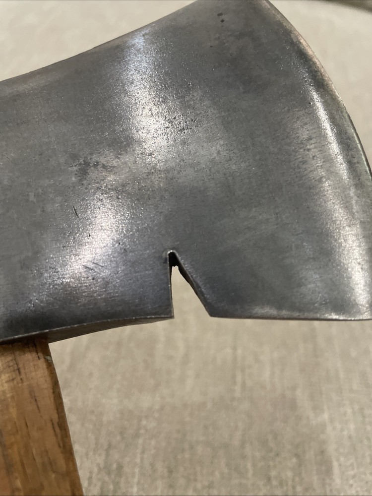 Vintage Dunlap Tools Logo Single Bit Hand Axe Nice With Leather Sheath
