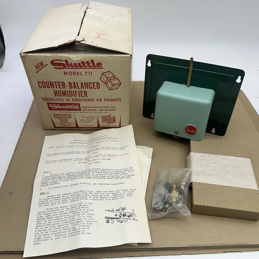 Skuttle Model 711 Counter Balanced Humidifier - New Old Stock Vertical Furnace