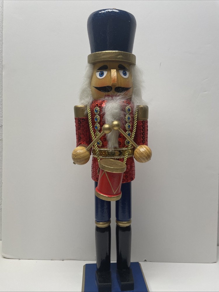 Classic Wooden Nutcracker Drummer Figurine