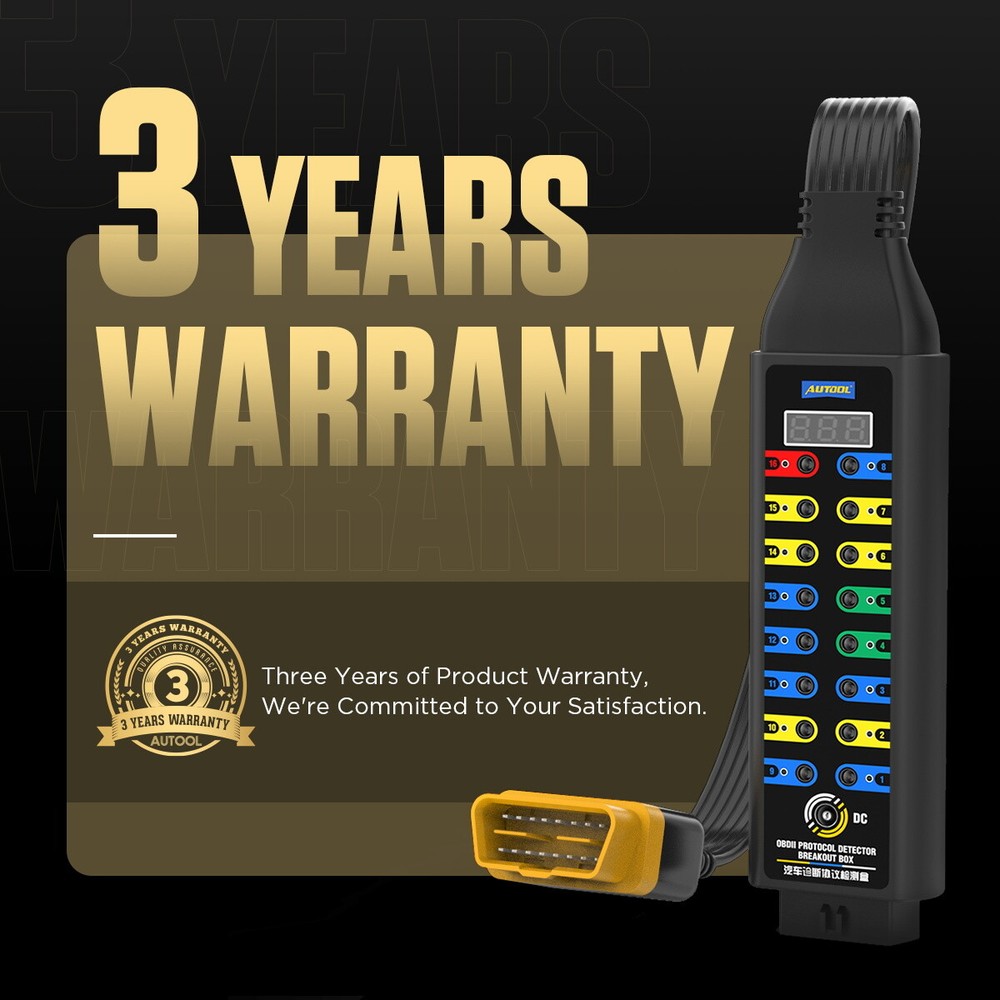 AUTOOL OBDII CAN Breakout Box Voltage Display OBDII Protocol Detector Diagnostic