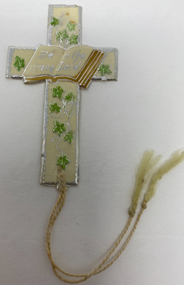 Be Strong In the Lord Thin Religious Plastic Cross With String