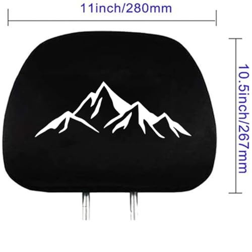2 Pack Headrest Covers Compatible with Mountain Range Mountain Black-Mountain
