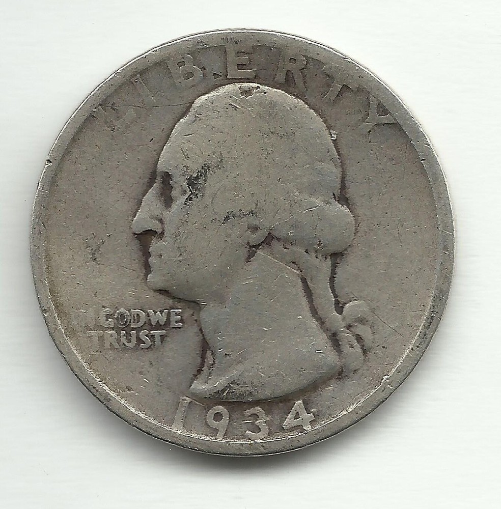 1934 Washington Quarter Coin Unknown Mint