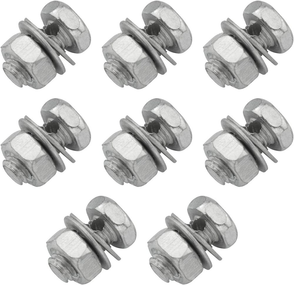 8Pcs Brake Cable Regulator Clamp 26 Square Head Sliver Lock Screw Bolt Locking S
