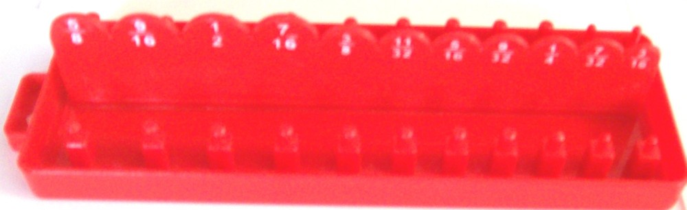 76pc RED SAE GOLIATH INDUSTRIAL SOCKET TRAY RACK RAIL HOLDERS DEEP SHALLOW