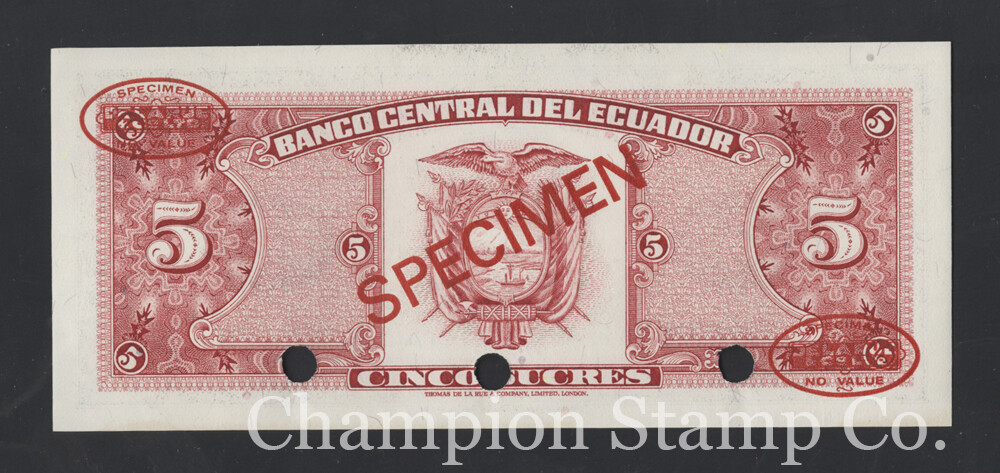 Ecuador Banknote Specimen Catalog 113csv2