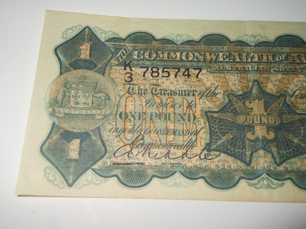 1927 One pound note Australia Riddle Heathershaw