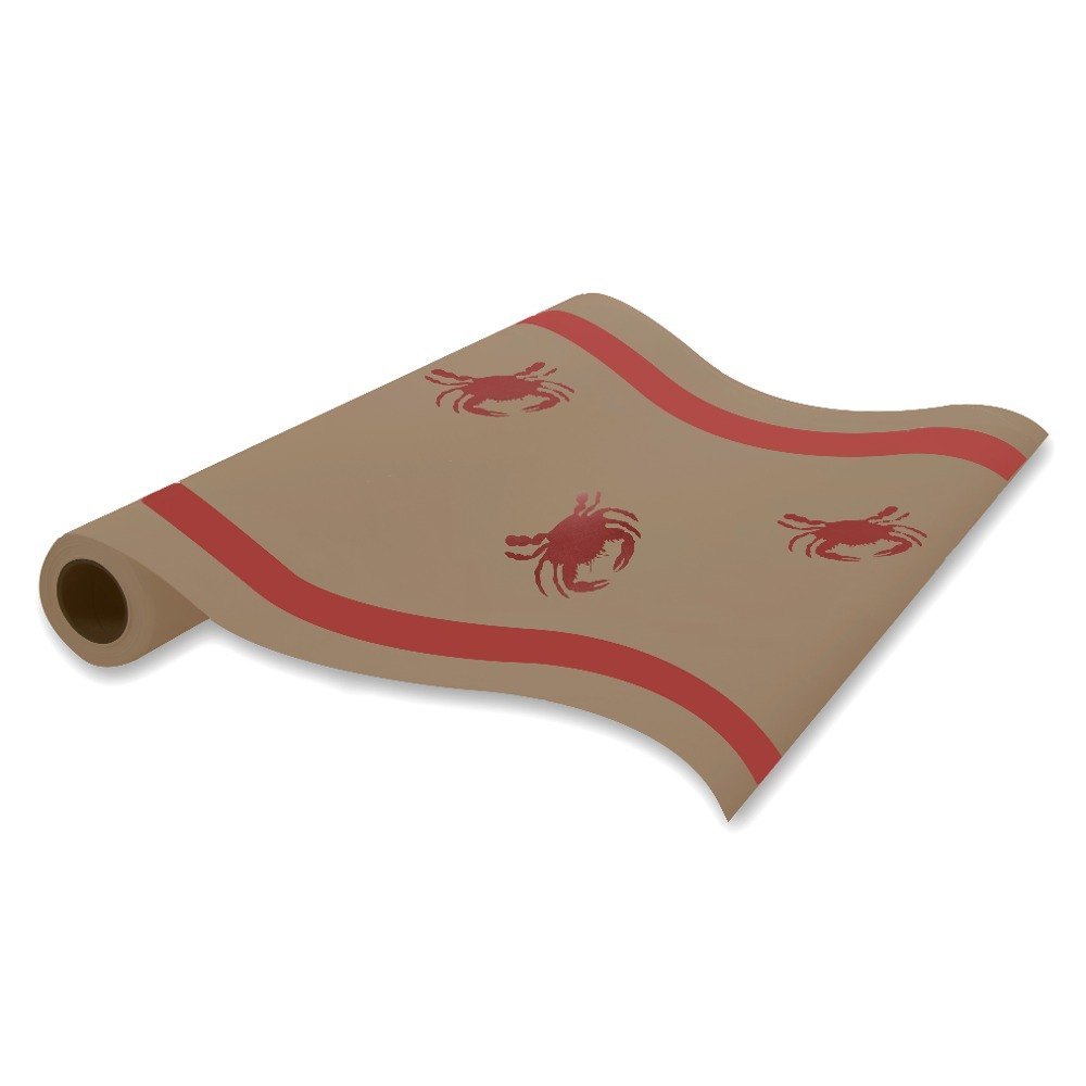 40" x 100' Paper Table Cover with Crab Pattern