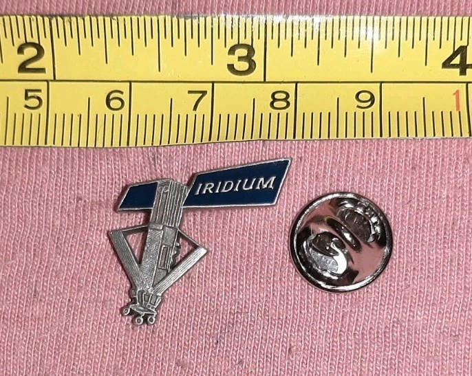 RARE Iridium Satellite Silver Tone Lapel Pin