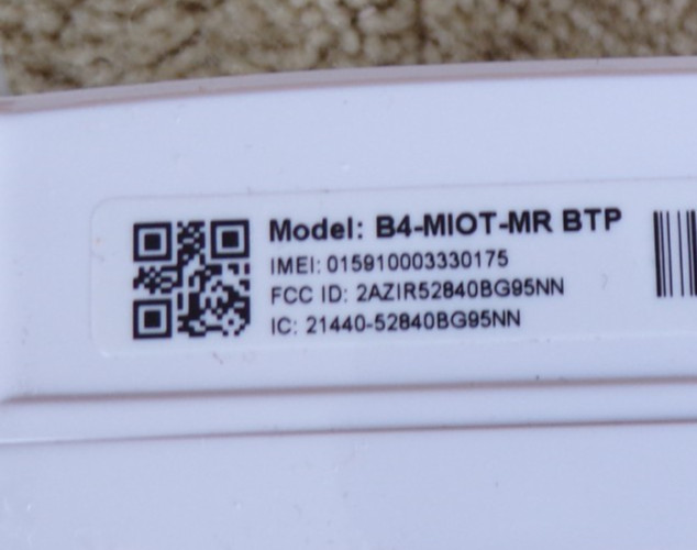 Single BeWhere B4-MIOT-MR BTP Asset Tracker @h1