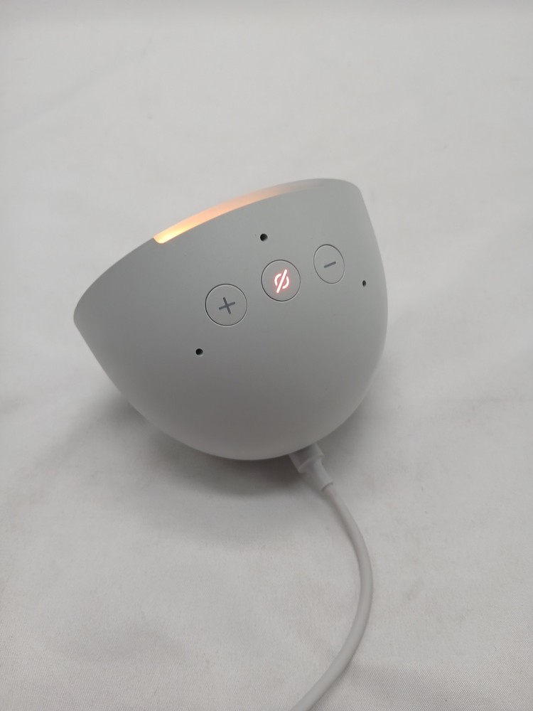 Amazon Echo Pop WiFi/Bluetooth Smart Speaker C2H4R9 White Tested & Works