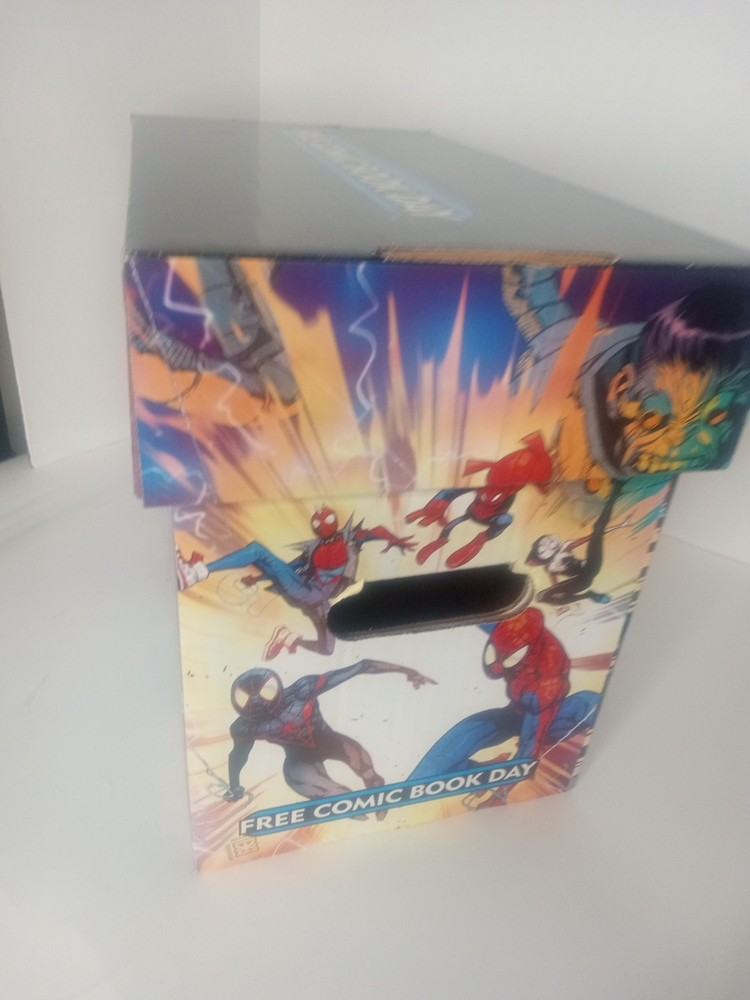 SPIDER-MAN FREE COMIC DAY Printed Comic Short Box Storage Marvel 15"x8"x12"