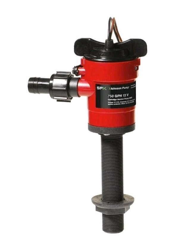 Livewell Aerator Pump. 750 GPH Replaceable Cartridge Motor #28703