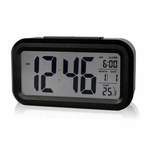 Auto Sensor Large Display Alarm Clock- Low Vision, Night, Light, Bright, Date