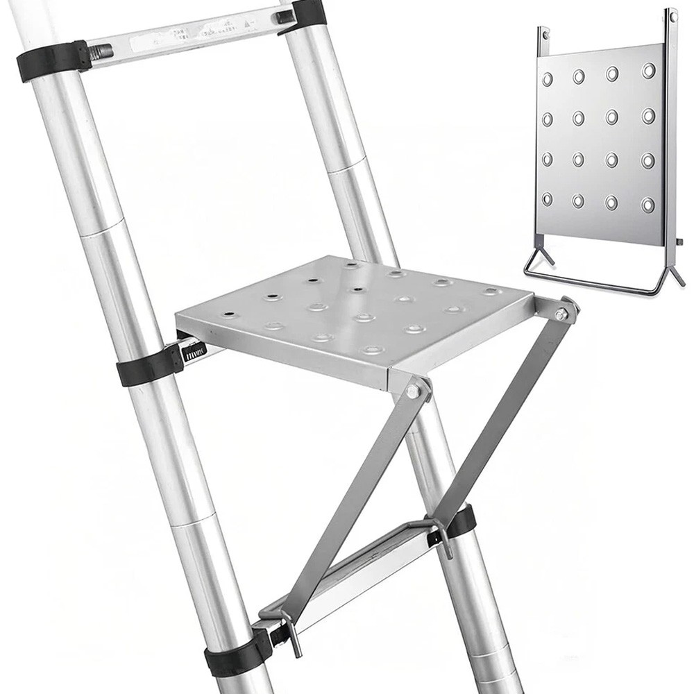 Iron Ladder Work Platform with Non-Slip Surface Fits Most Small Ladders
