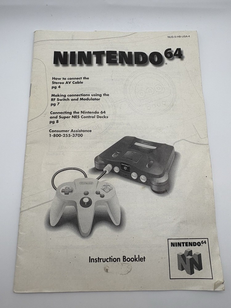Nintendo 64 Instruction Booklet ORIGINAL