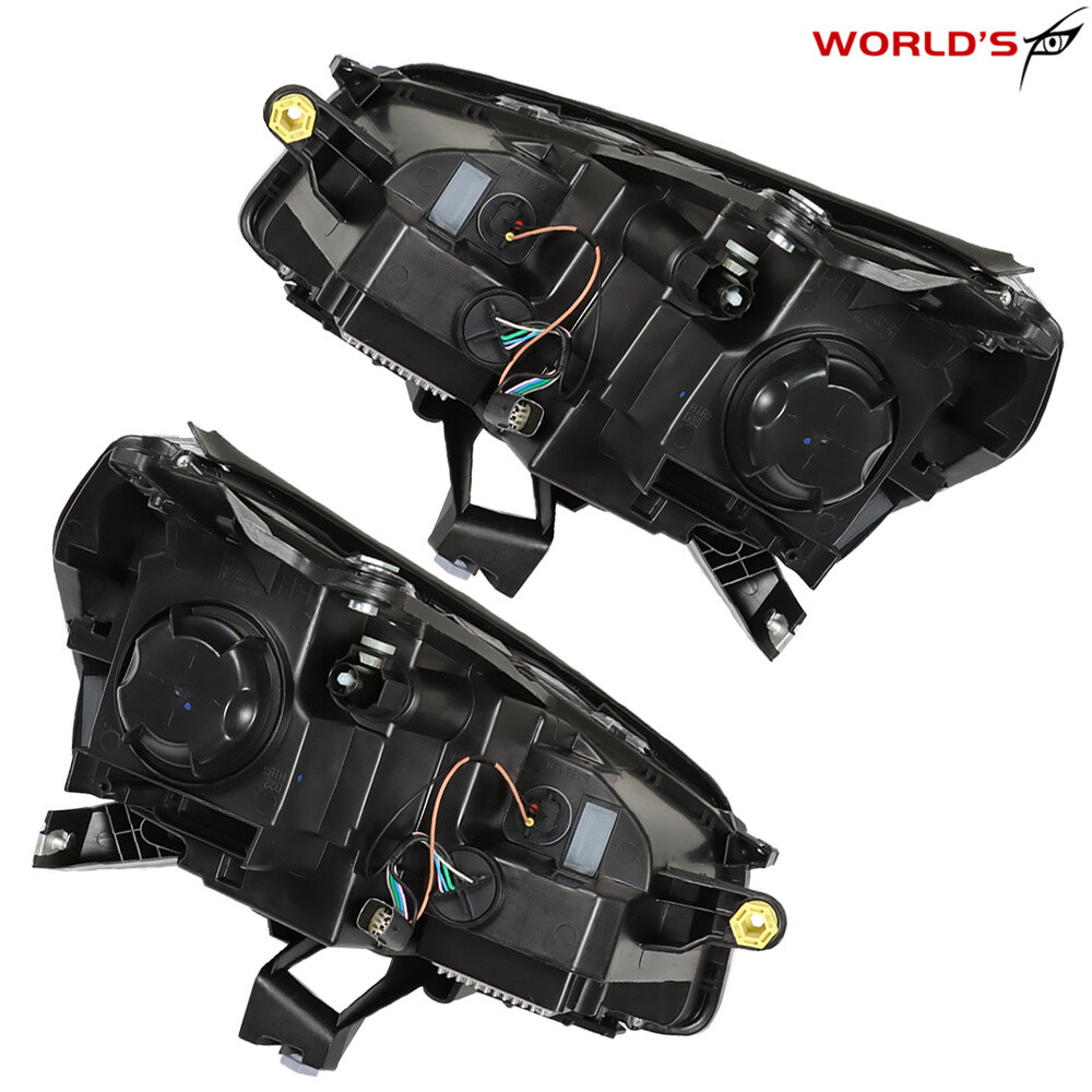 For 2013-2016 GMC Acadia Projector Headlight Right+Left Black Halogen w/ LED DRL
