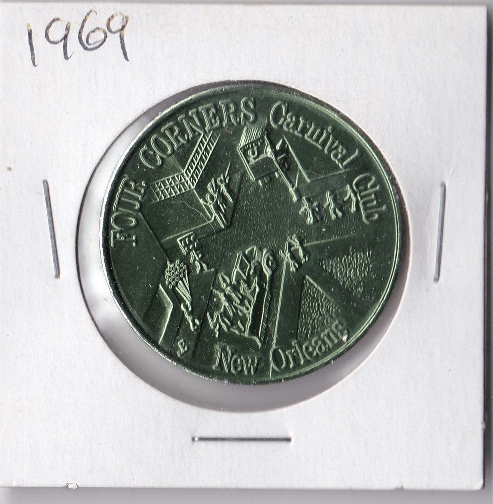 1969 EARTH OR BUST Mardi Gras DOUBLOON (L2)