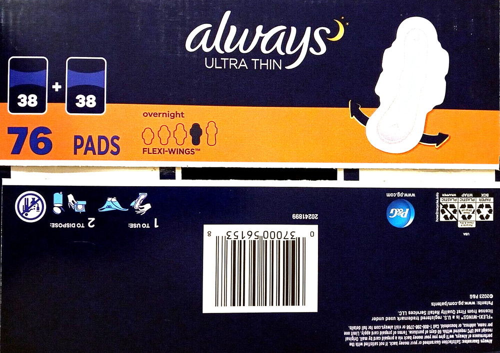 Always Ultra Thin Advanced Protection (4x Protection System) 76 Pads Size 4