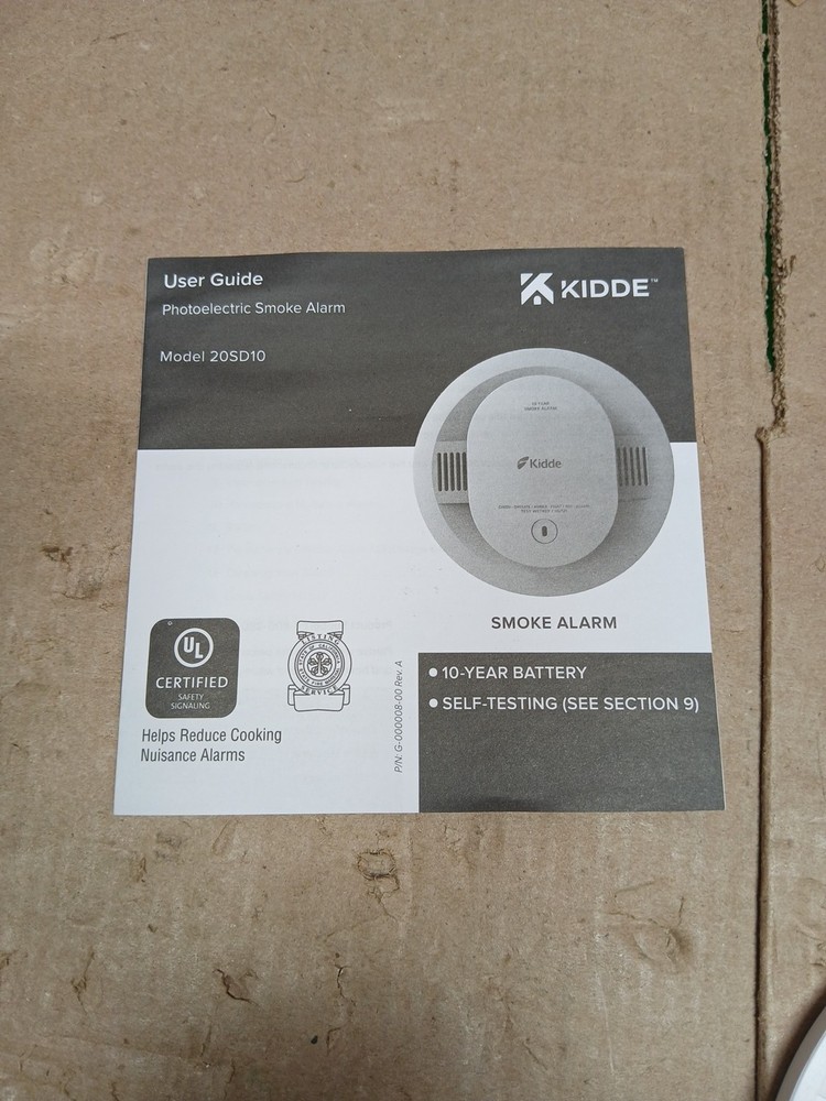 Kidde Smoke Detector Battery Powered LED Warning Light Indicators ,20SD10
