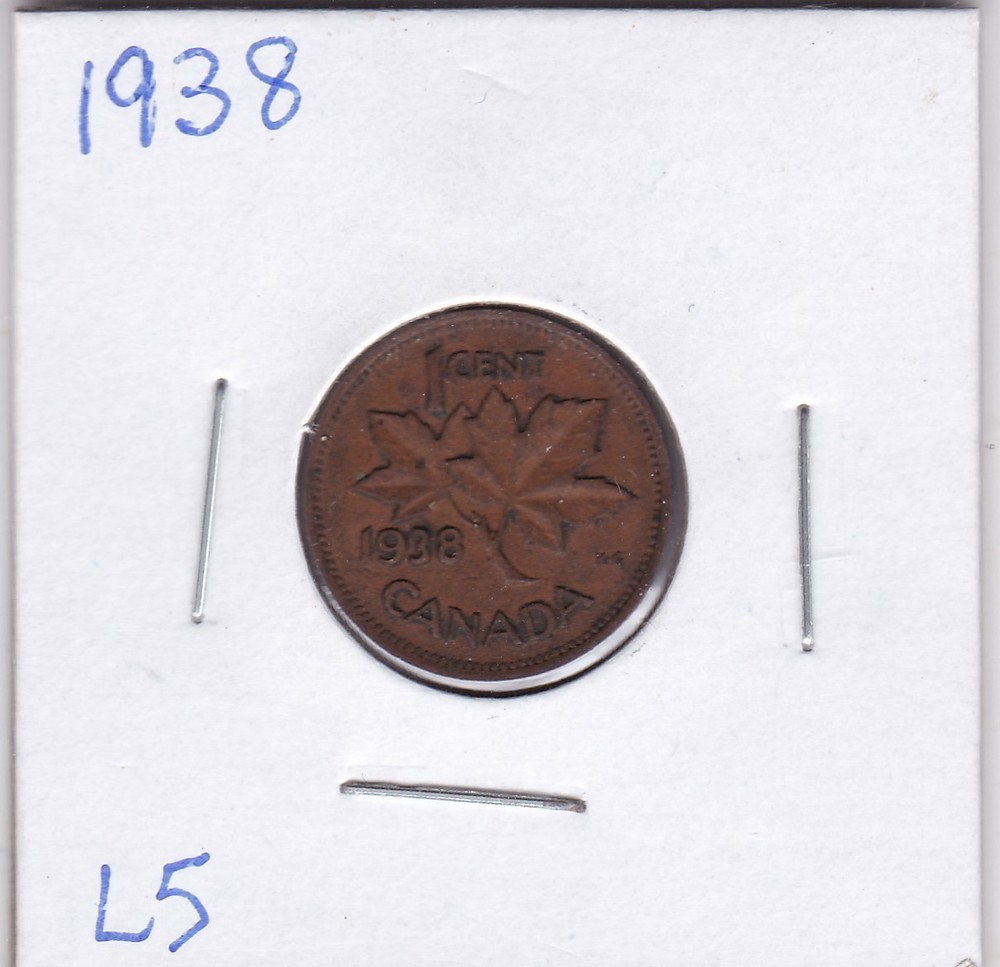 1938 Canada 1 Cent L5