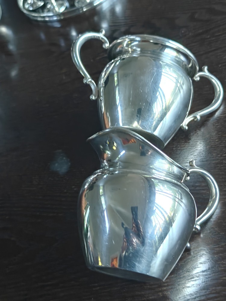 Set solid sterling creamer sugar bowl set Mueck-Cary 3284