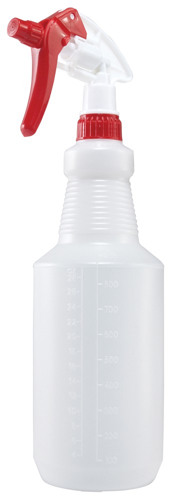 Spray Bottle, 28oz, Plastic, Red (10 Each)