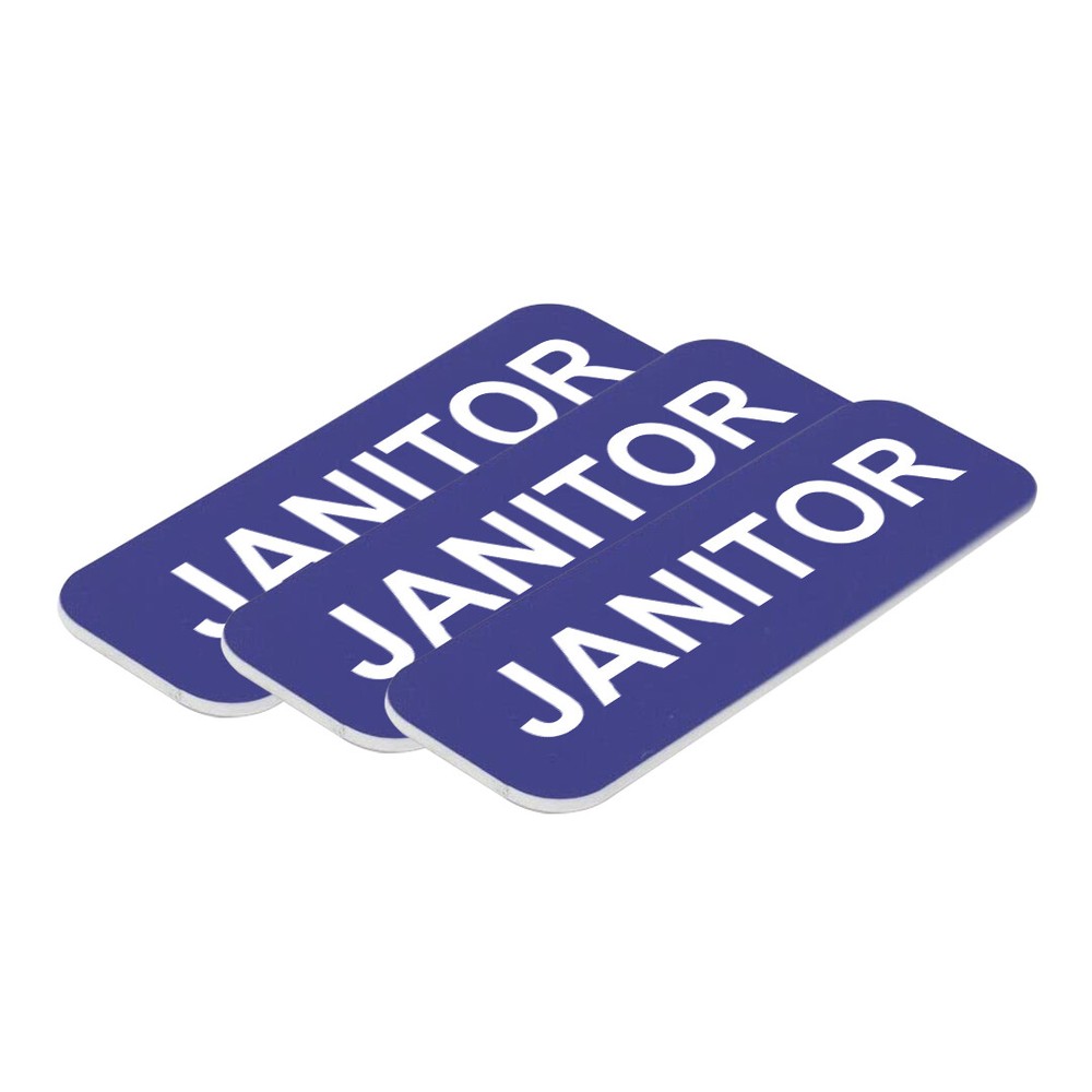 Janitor 1 x 3" Name Tag, (3 Pack)