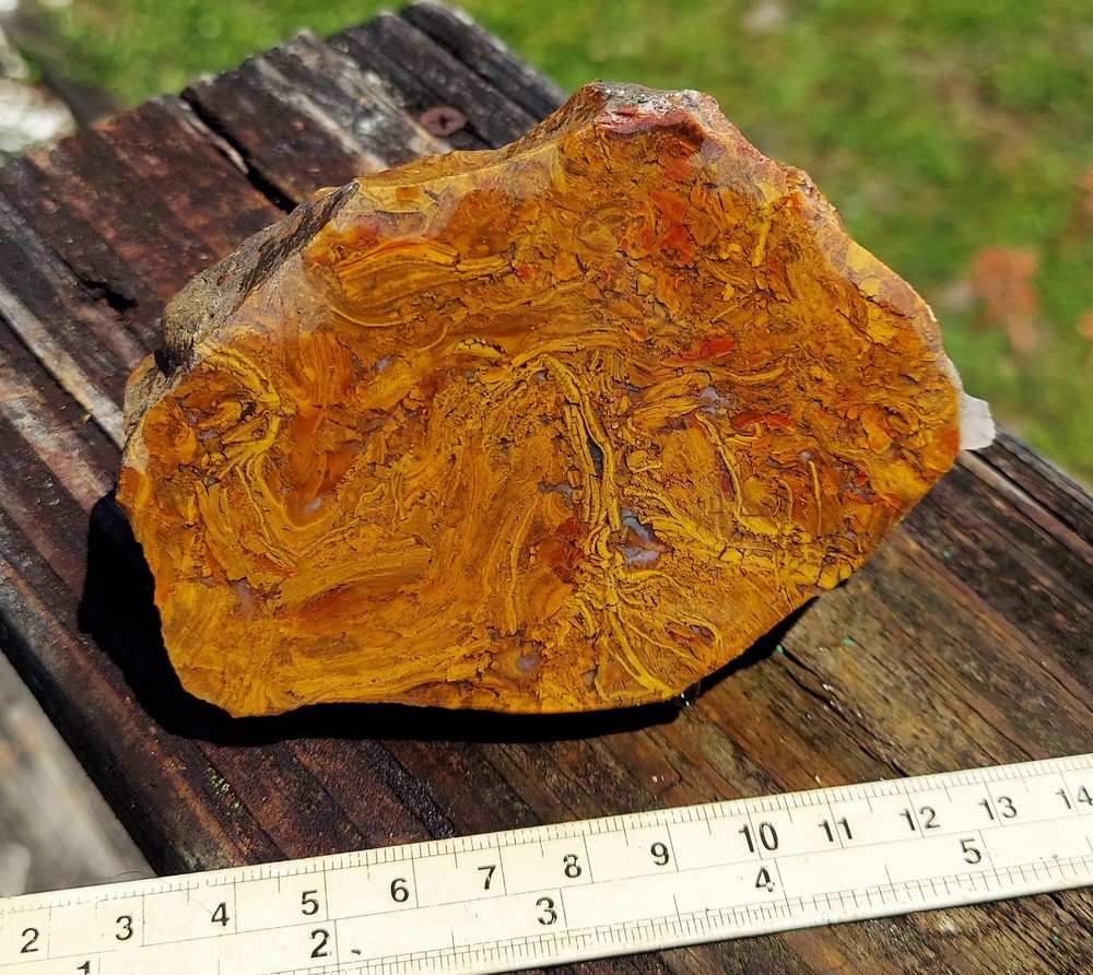 Gold Moss Agate Endpiece Slab