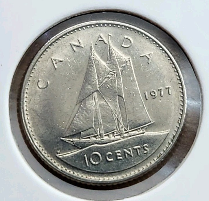 1977 CANADA 10¢ BRILLIANT DIME