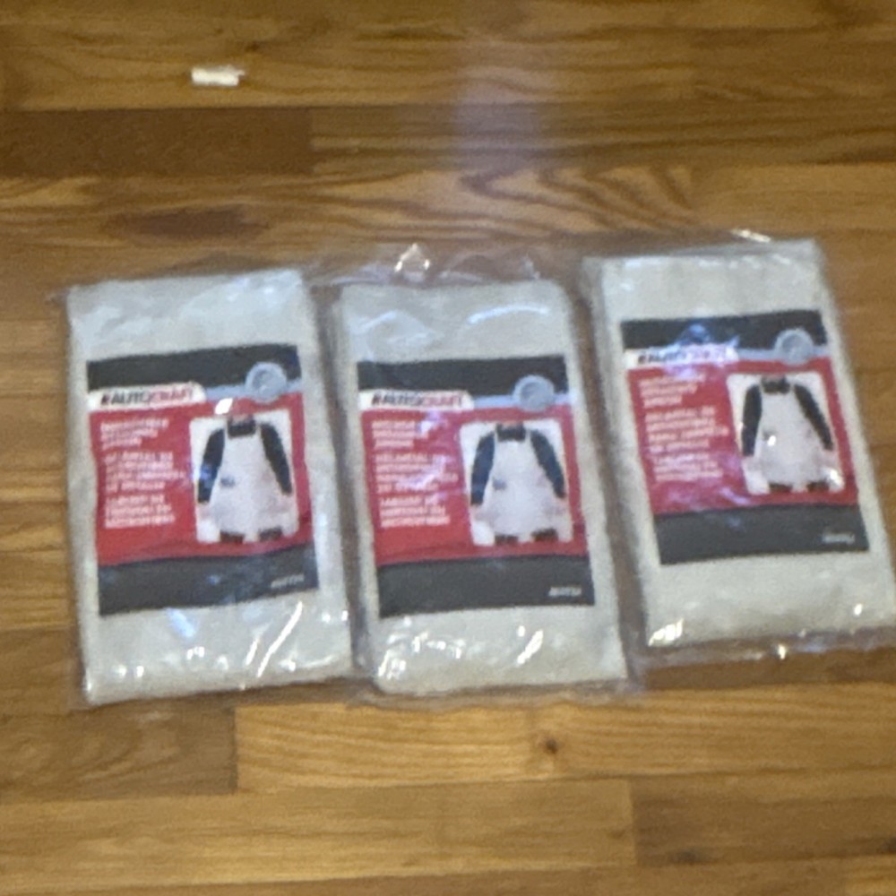 Autocraft Cotton Work Aprons Set of 3 Beige Construction Solid Pattern