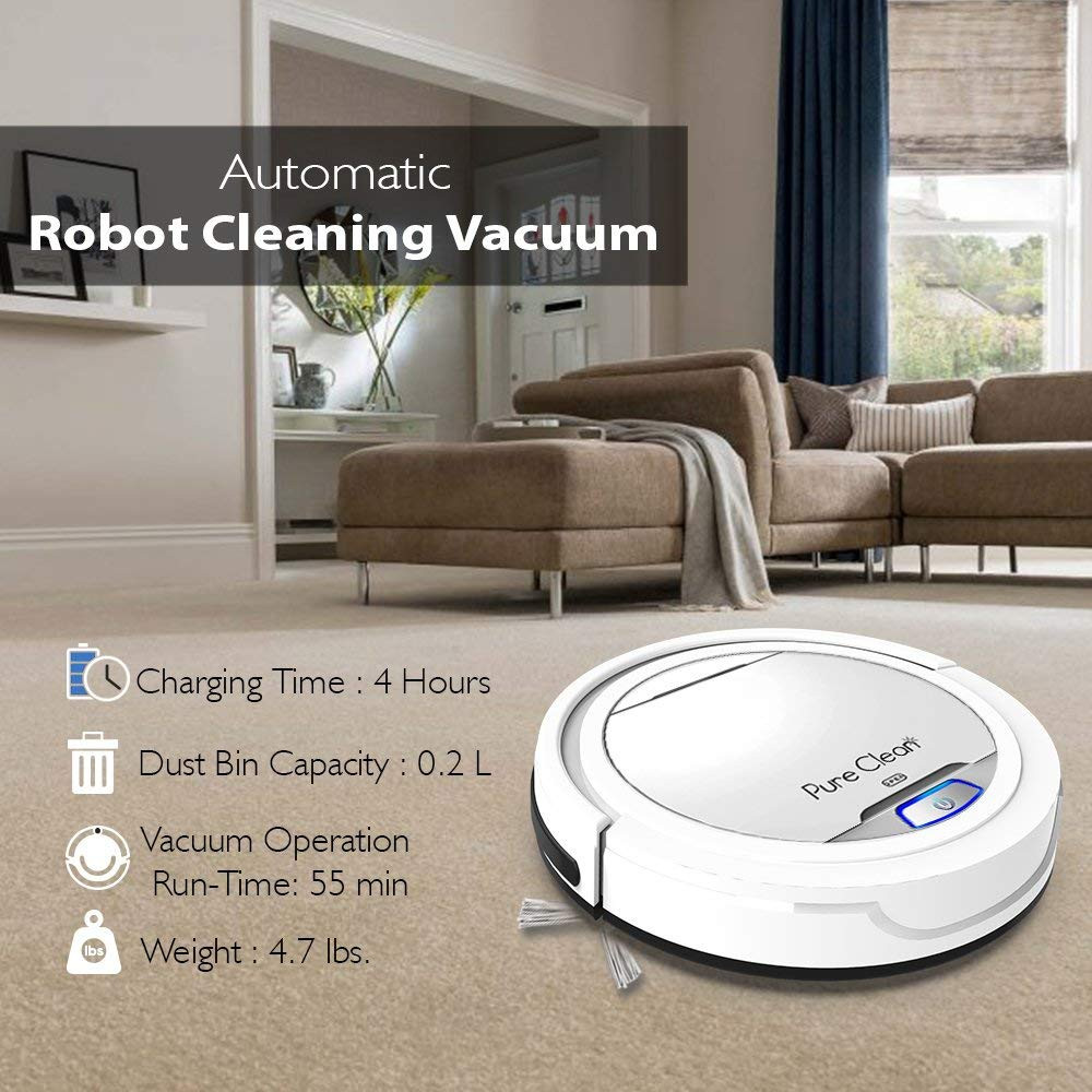 Robot Vacuum Cleaner - Upgraded Lithium Battery 90 Min Run Time - Automatic Bot