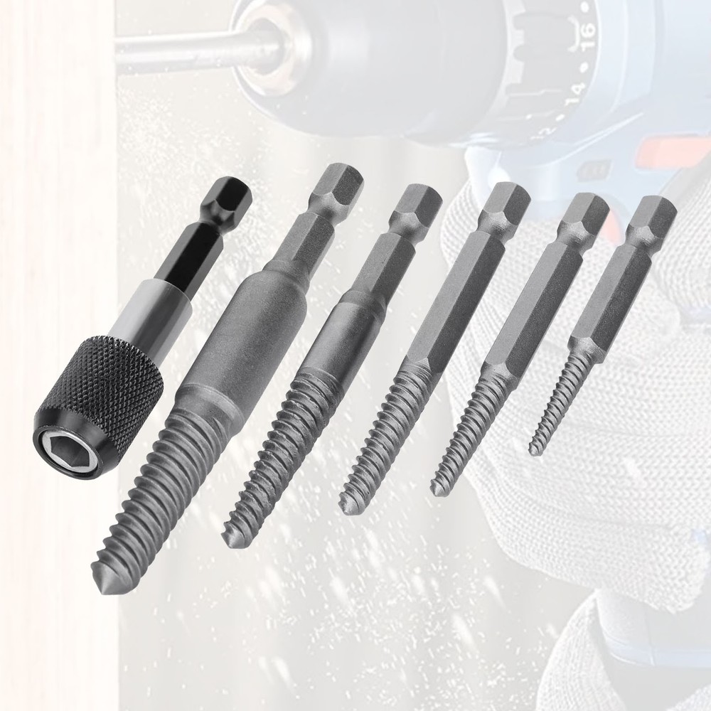 6* Stud Screw Extractor Remover Kit includes 5 different-sized headless screws