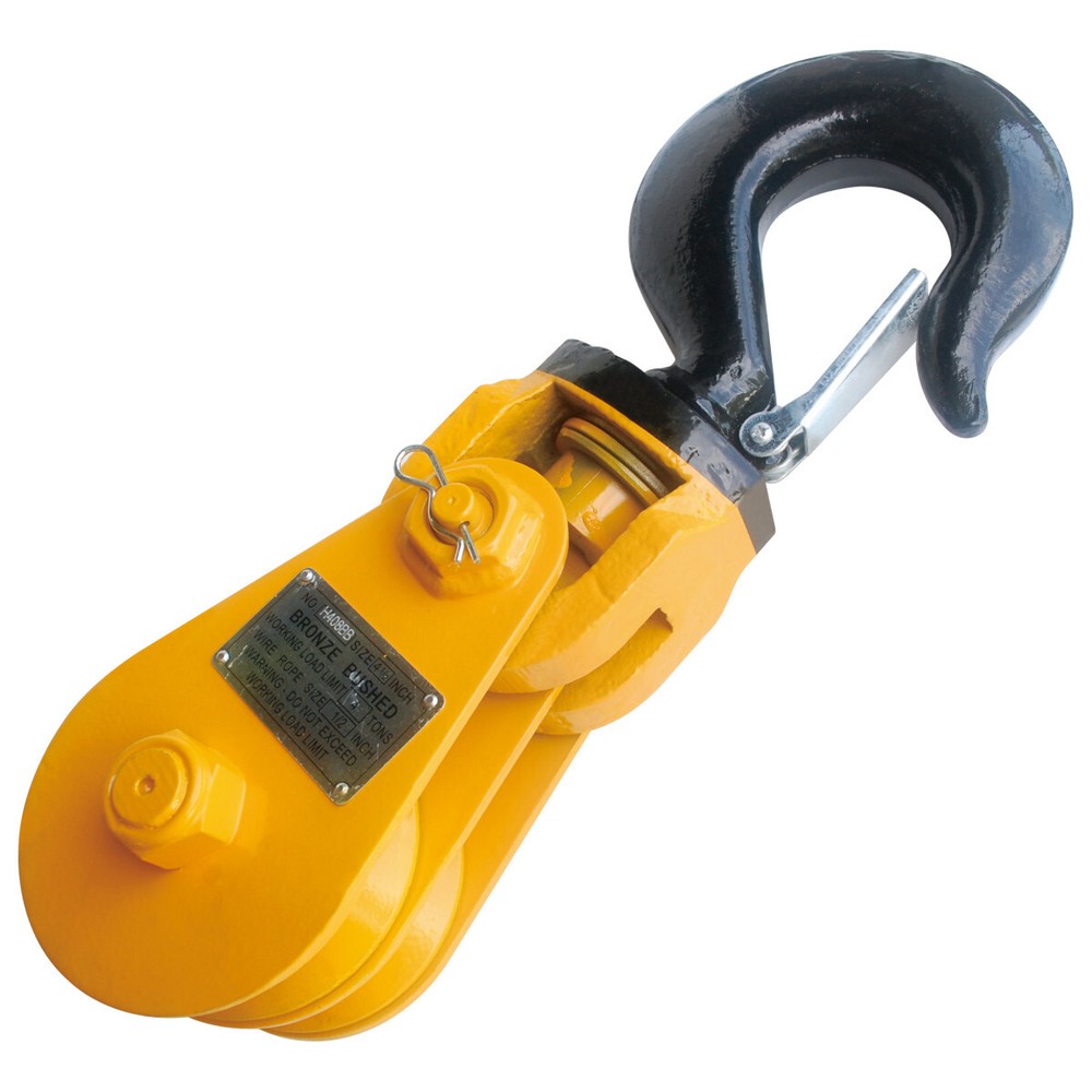 4T 4.5" Snatch Block with Hook Double Sheave