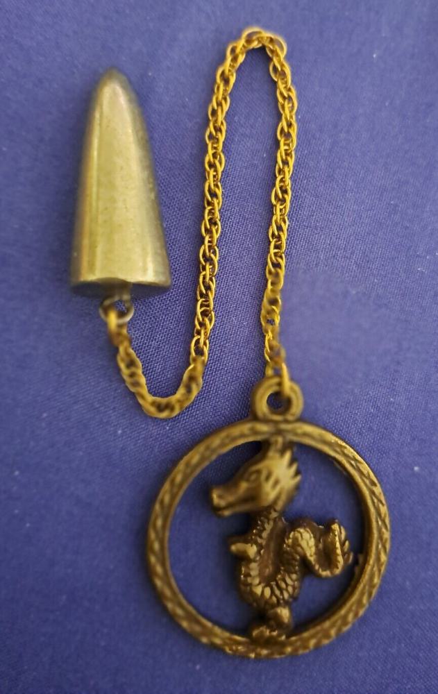 Brass Dragon & Hematite Point Pendulum