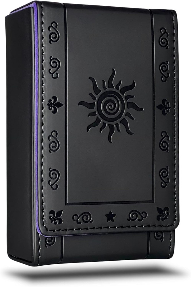 Leather Tarot Card Case/Holder - Black - for Most Standard Size Tarot Cards (Fit