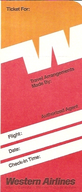 Ticket Jacket - Western - Travel Agent Version - 1981 (J1052)