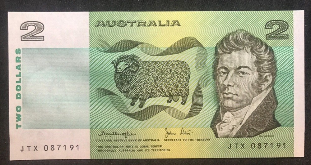 Australia 2 Dollars 43d Gem C.U. 1983