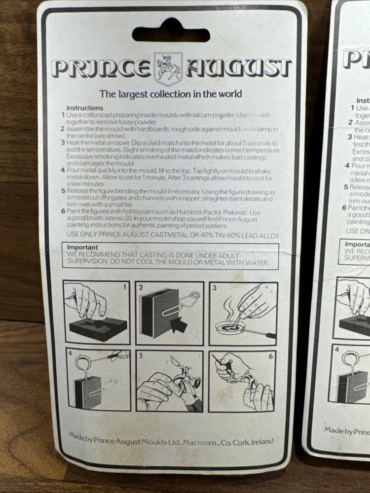 Modelcasting Molds Prince August #606 & 507 Figurines