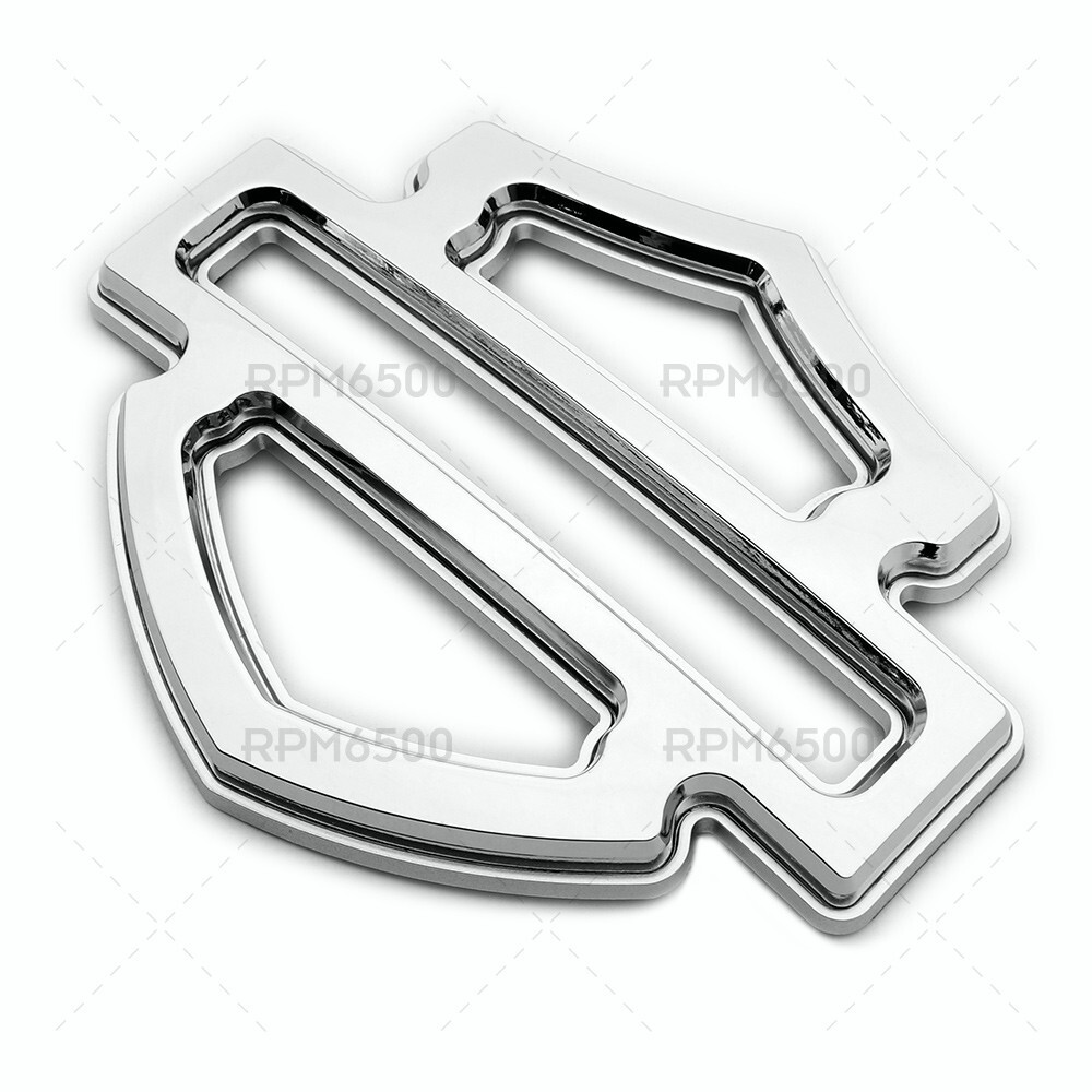 Harley CVO Custom Tank Logo Emblems Silver Chrome Double Layer (set of 2)