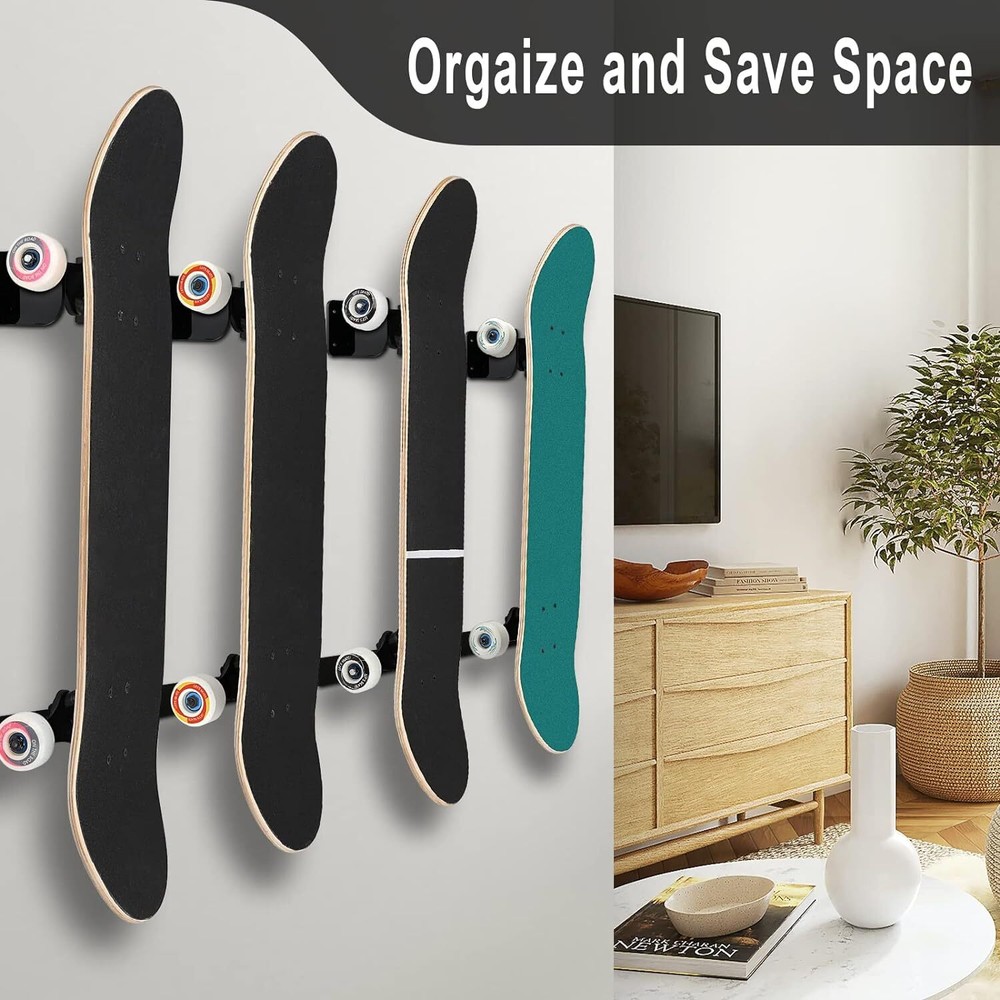 Cosmos Acrylic Skateboard Wall Mount One Size, Solid Black