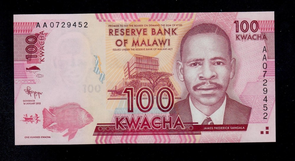 MALAWI  100 KWACHA 2012 PICK # 59 UNC.