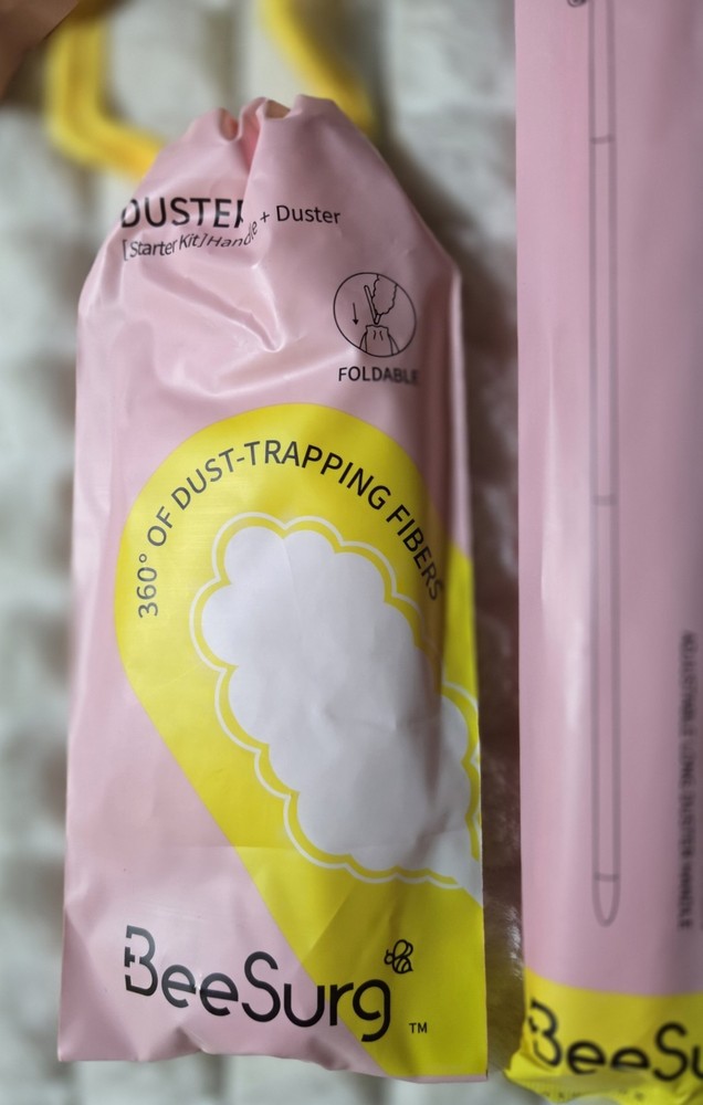 BeeSurg Pink Duster Refill Bundle & Extended Handle 24 Total Refills + Handle